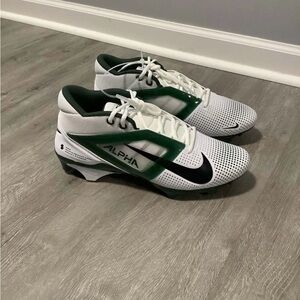 Nike Alpha White and Green Cleats